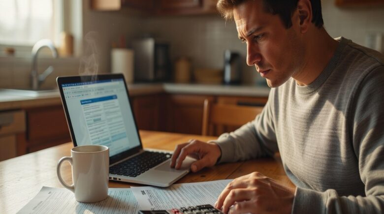 Person reviewing 2026 tax changes and new deductions at a kitchen table with tax forms and laptop