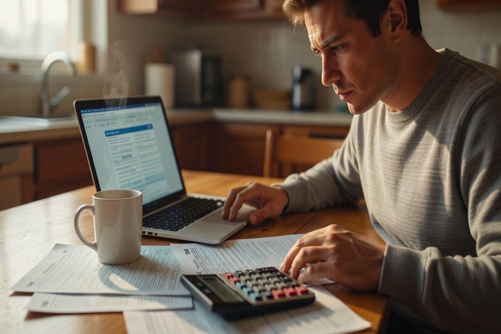Person reviewing 2026 tax changes and new deductions at a kitchen table with tax forms and laptop