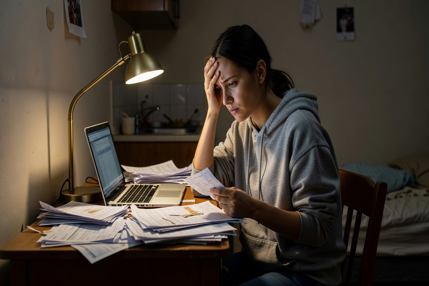 Young borrower reviewing student loan default notices and repayment options at home in 2026